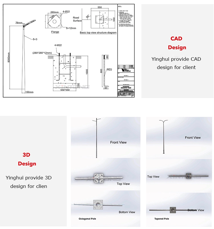 Round Yinghui Bubble Film or Felt Cloth Camera Pole with RoHS