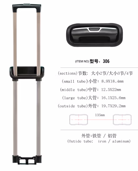 수하물 텔레스코픽 트롤리 핸들 부품 푸시 버튼 수하물 핸들 개폐식 수하물 핸들
